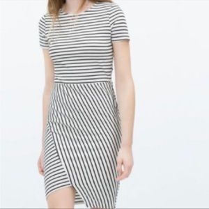 Zara striped fitted dress
